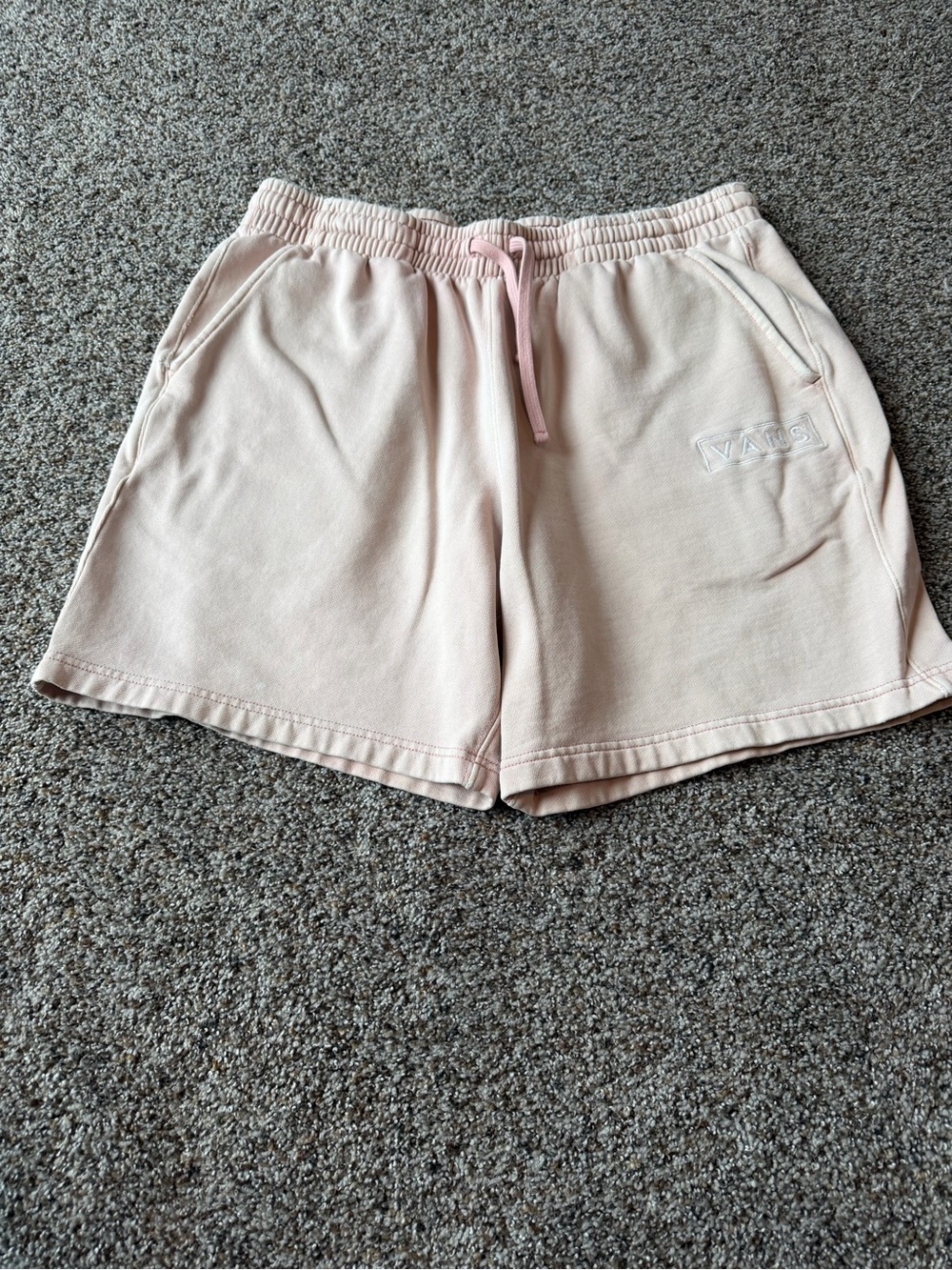 Vans Pink Fleece Sweat Shorts Medium Loose Fit Embroidered Logo Skate Streetwear